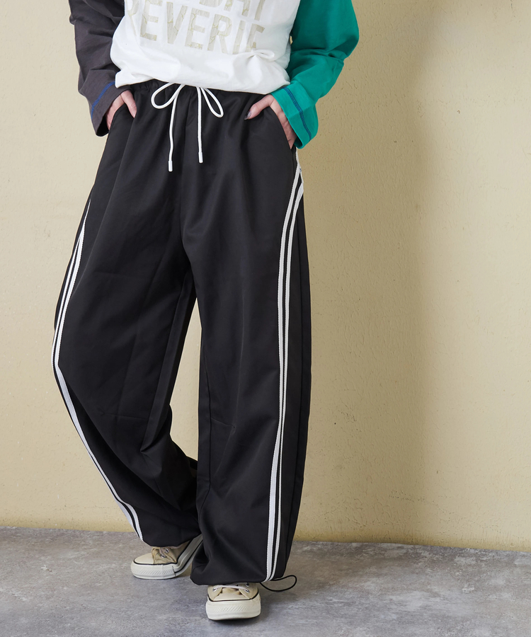 CUBE SUGAR(キューブシュガー) |【春新作8%分ポイントバック】ナイロン イージー ライン パンツ