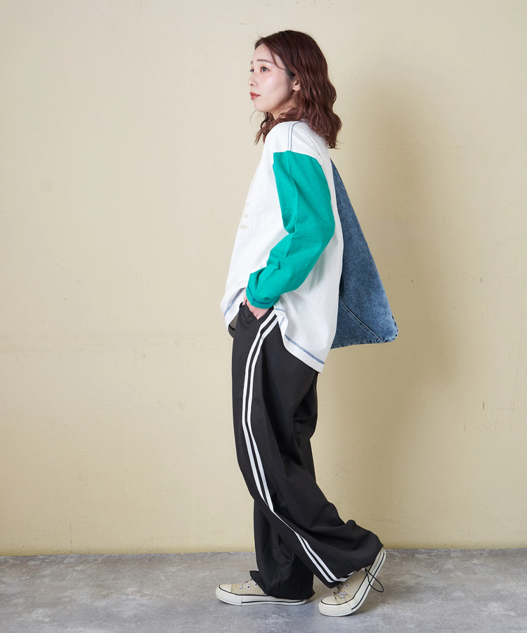 CUBE SUGAR(キューブシュガー) |【春新作8%分ポイントバック】ナイロン イージー ライン パンツ