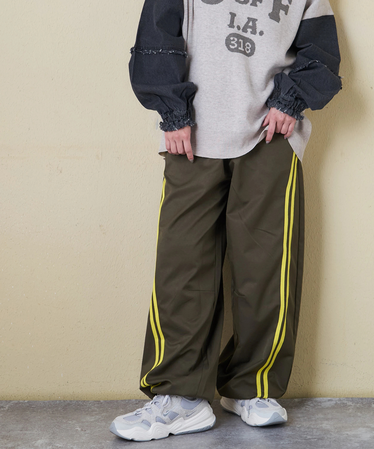 CUBE SUGAR(キューブシュガー) |【春新作8%分ポイントバック】ナイロン イージー ライン パンツ