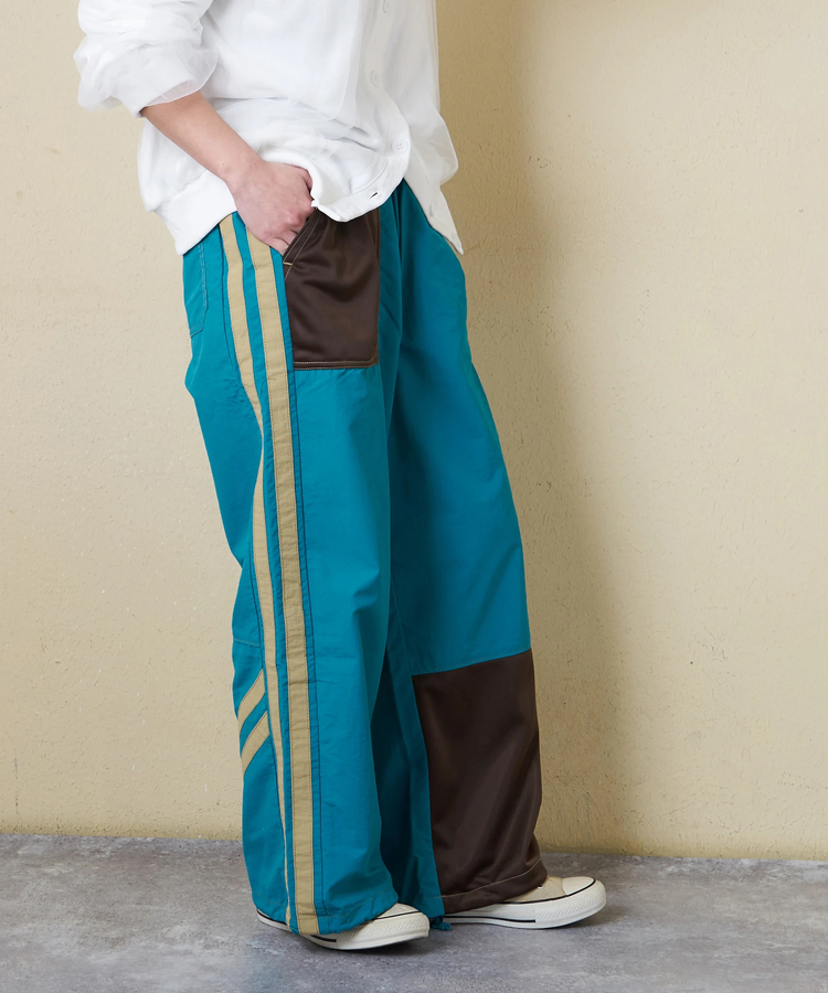CUBE SUGAR(キューブシュガー) |【春新作ポイント2倍(2/10まで)】ナイロン × ジャージー ライン トラックパンツ