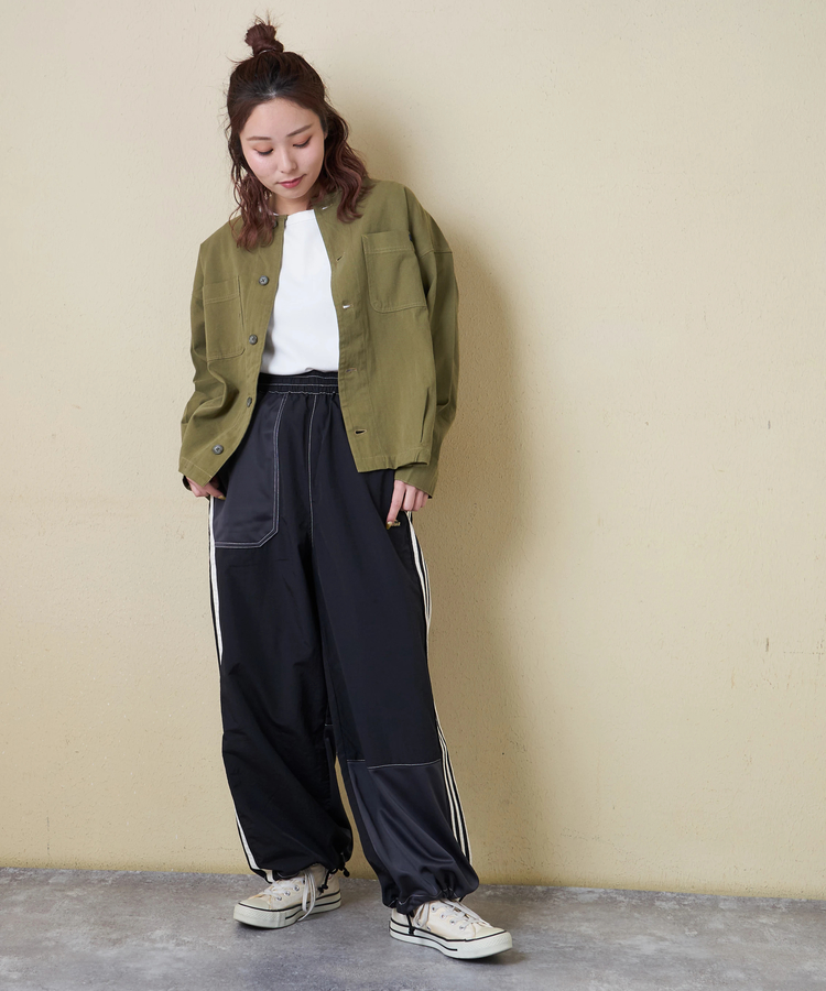 CUBE SUGAR(キューブシュガー) |【春新作ポイント2倍(2/10まで)】ナイロン × ジャージー ライン トラックパンツ