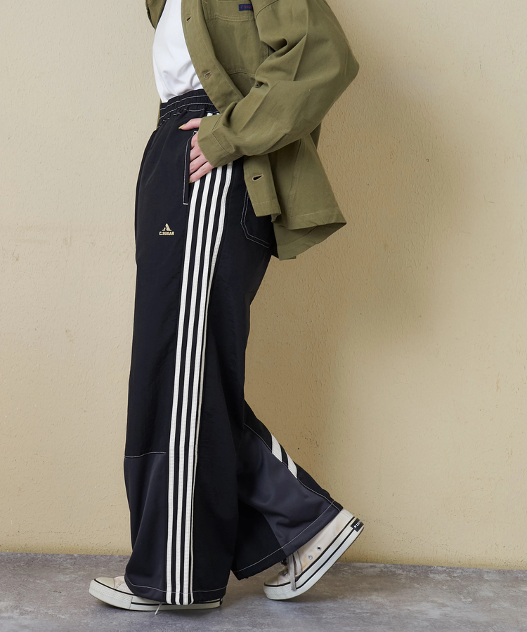 CUBE SUGAR(キューブシュガー) |【春新作ポイント2倍(2/10まで)】ナイロン × ジャージー ライン トラックパンツ