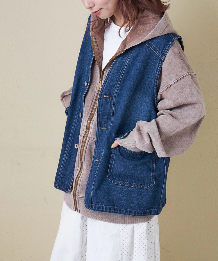 CUBE SUGAR(キューブシュガー) |【春新作ポイント2倍(2/10まで)】11オンス デニム Vネック ベスト