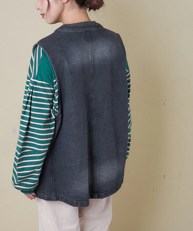 CUBE SUGAR(キューブシュガー) |【春新作ポイント2倍(2/10まで)】11オンス デニム Vネック ベスト