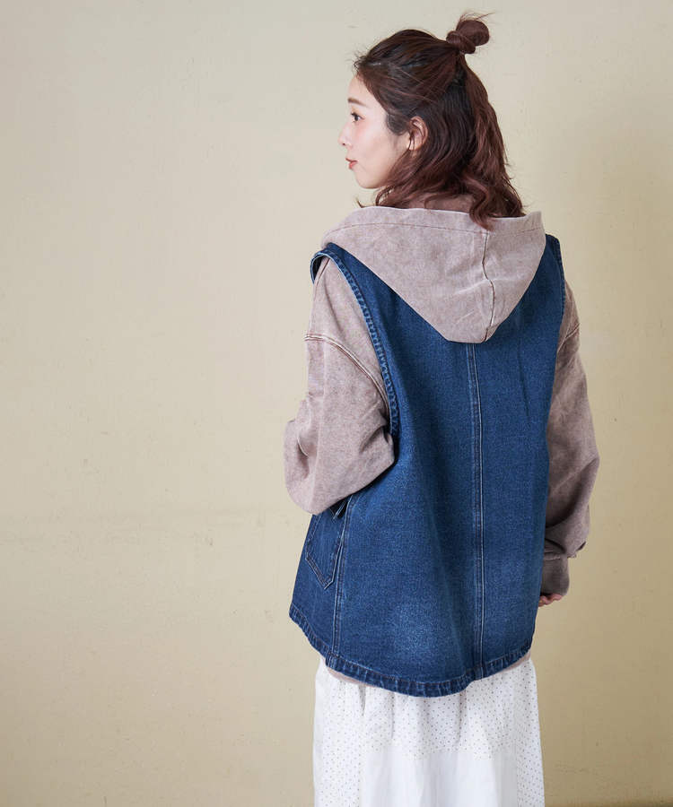 CUBE SUGAR(キューブシュガー) |【春新作ポイント2倍(2/10まで)】11オンス デニム Vネック ベスト