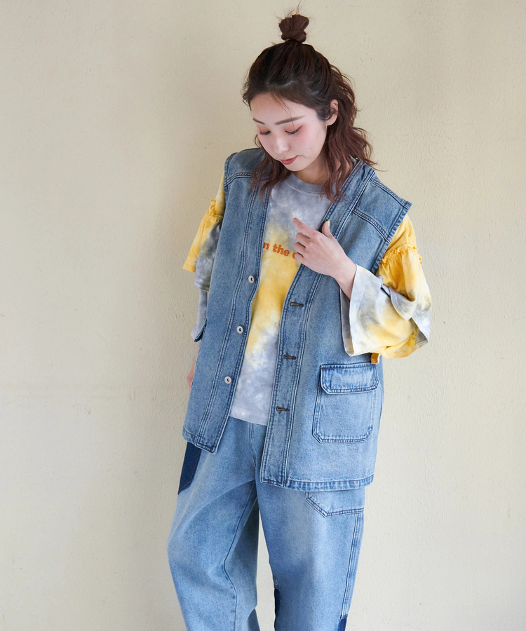 CUBE SUGAR(キューブシュガー) |【春新作ポイント2倍(2/10まで)】11オンス デニム Vネック ベスト