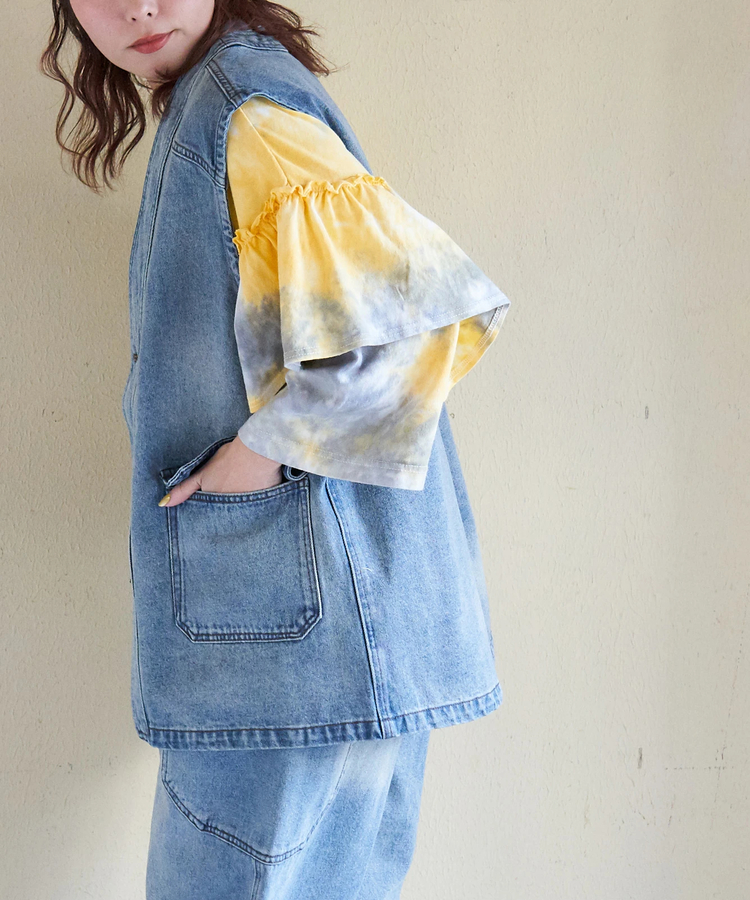 CUBE SUGAR(キューブシュガー) |【春新作ポイント2倍(2/10まで)】11オンス デニム Vネック ベスト