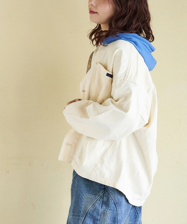 CUBE SUGAR(キューブシュガー) |【春新作】コットン ツイル ノーカラー バルーン ジャケット