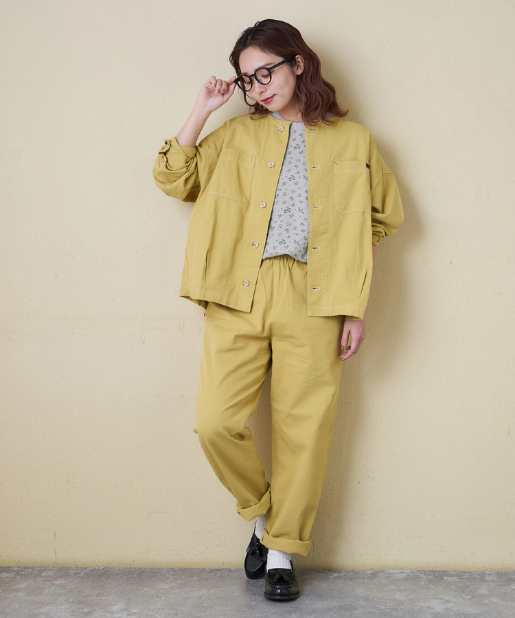 CUBE SUGAR(キューブシュガー) |【春新作】コットン ツイル ノーカラー バルーン ジャケット