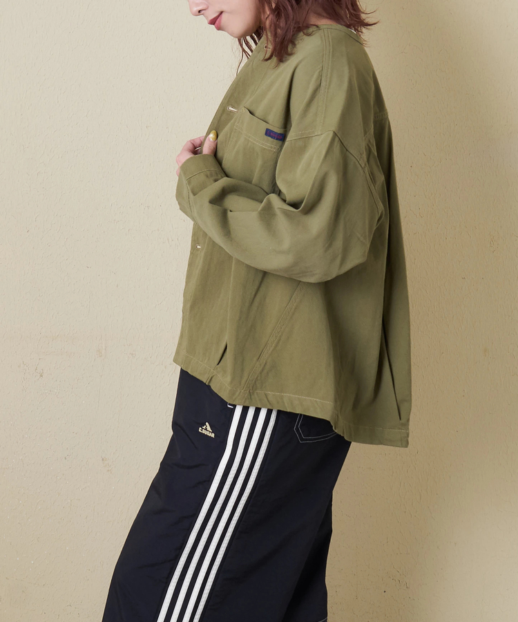 CUBE SUGAR(キューブシュガー) |【春新作】コットン ツイル ノーカラー バルーン ジャケット