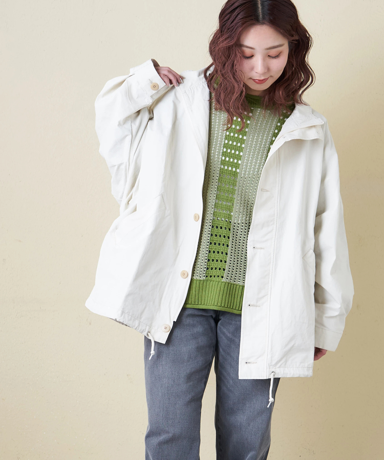 CUBE SUGAR(キューブシュガー) |【春新作8%分ポイントバック】綿ナイロンツイル ドルマン ジャケット