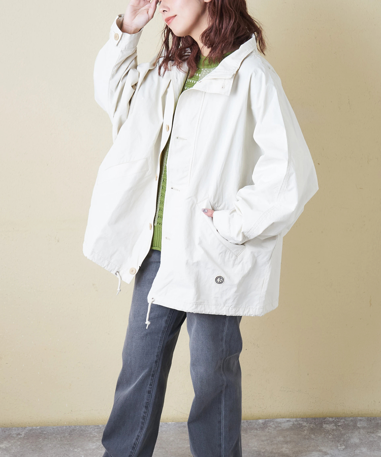 CUBE SUGAR(キューブシュガー) |【春新作8%分ポイントバック】綿ナイロンツイル ドルマン ジャケット