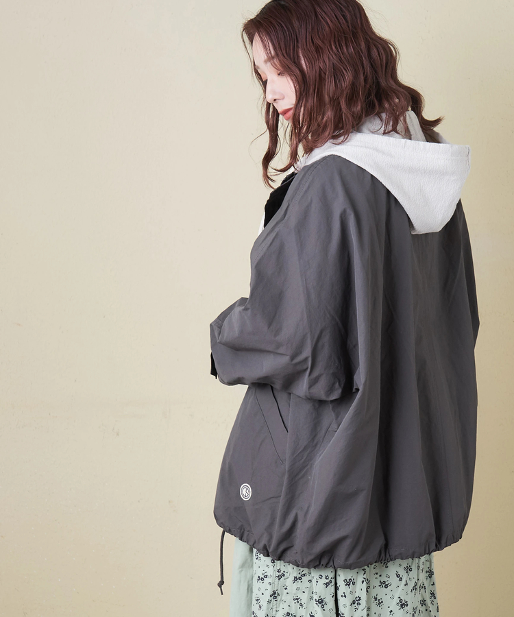 CUBE SUGAR(キューブシュガー) |【春新作8%分ポイントバック】綿ナイロンツイル ドルマン ジャケット