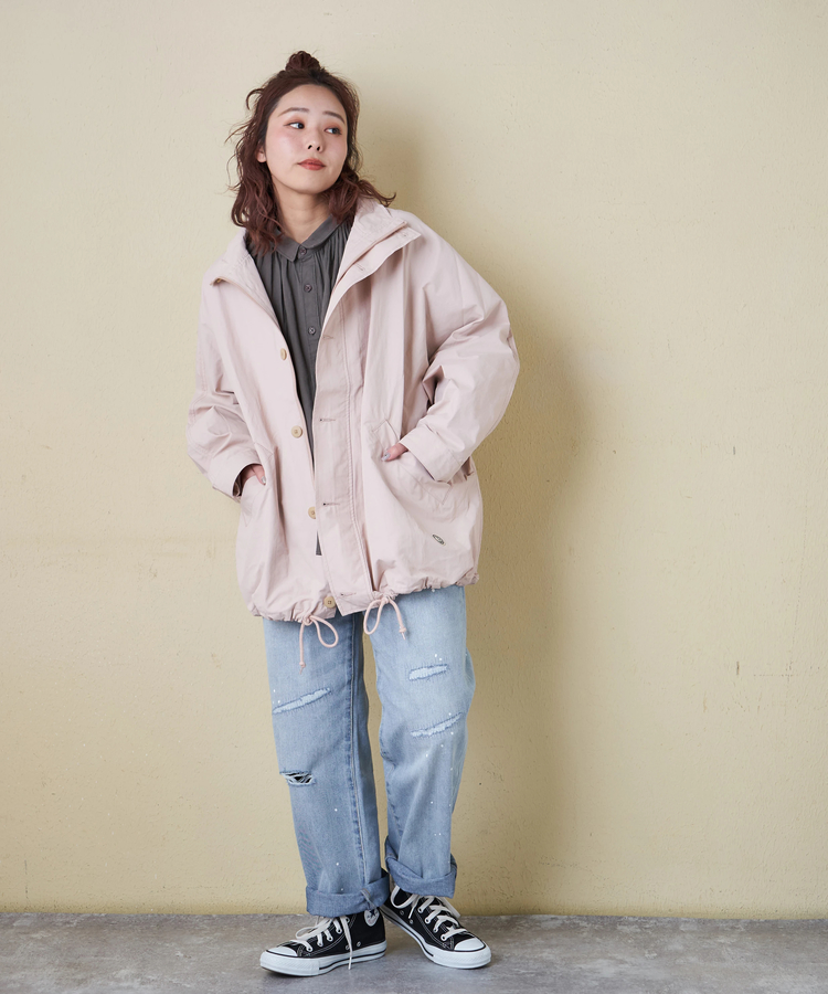 CUBE SUGAR(キューブシュガー) |【春新作8%分ポイントバック】綿ナイロンツイル ドルマン ジャケット