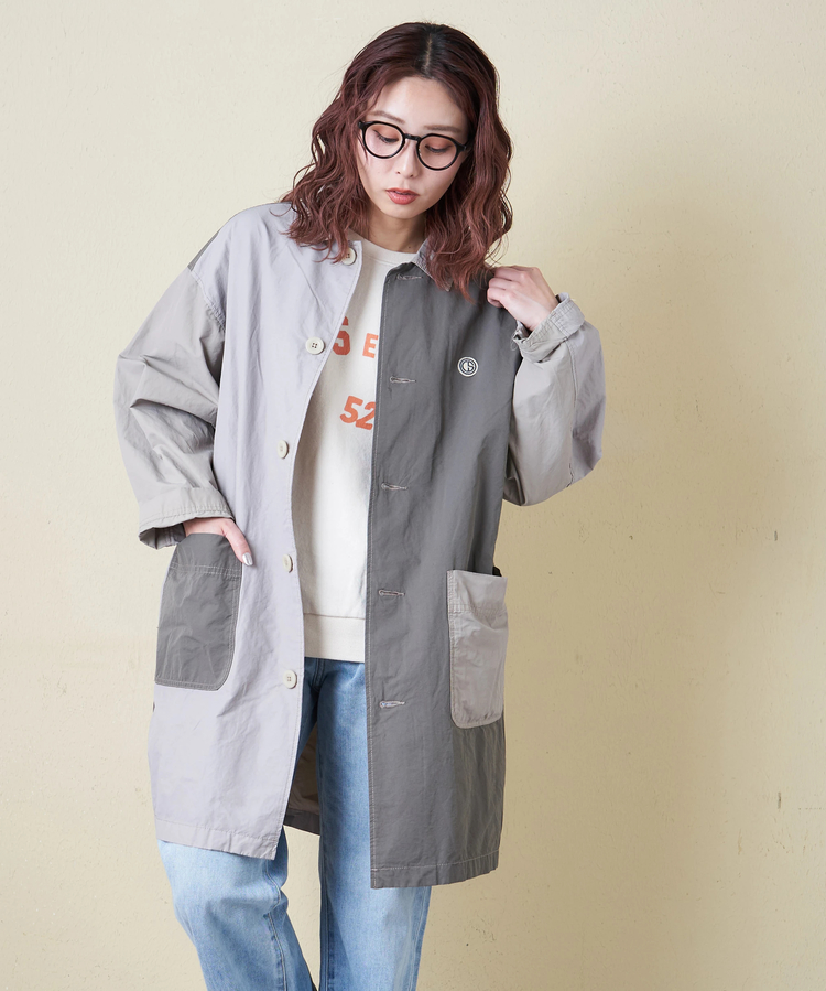 CUBE SUGAR(キューブシュガー) |【春新作8%分ポイントバック】綿ナイロンツイル ステンカラーコート