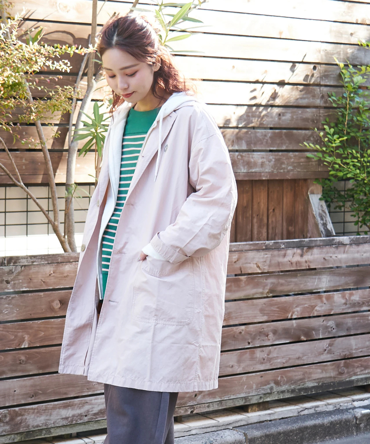 CUBE SUGAR(キューブシュガー) |【春新作8%分ポイントバック】綿ナイロンツイル ステンカラーコート