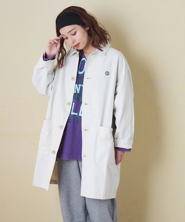 CUBE SUGAR(キューブシュガー) |【春新作8%分ポイントバック】綿ナイロンツイル ステンカラーコート
