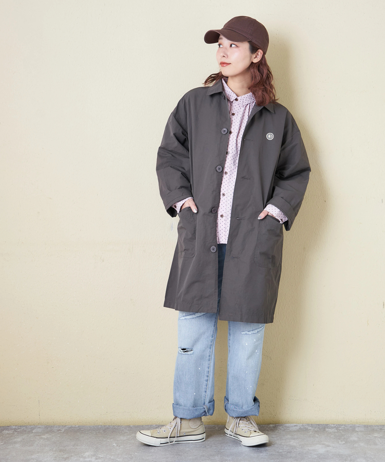 CUBE SUGAR(キューブシュガー) |【春新作8%分ポイントバック】綿ナイロンツイル ステンカラーコート