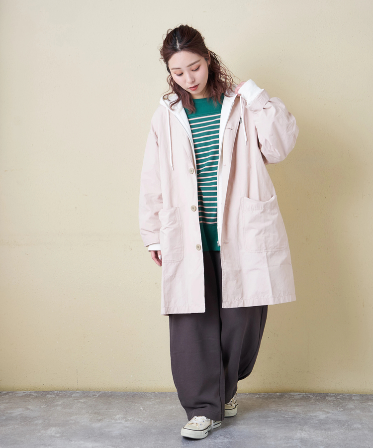 CUBE SUGAR(キューブシュガー) |【春新作8%分ポイントバック】綿ナイロンツイル ステンカラーコート