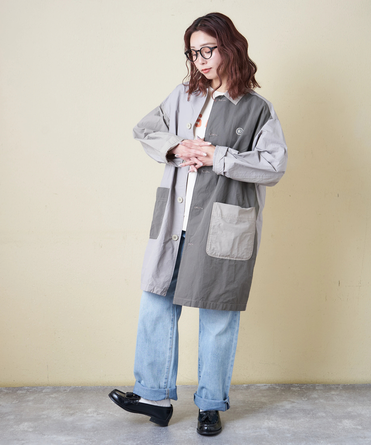 CUBE SUGAR(キューブシュガー) |【春新作8%分ポイントバック】綿ナイロンツイル ステンカラーコート