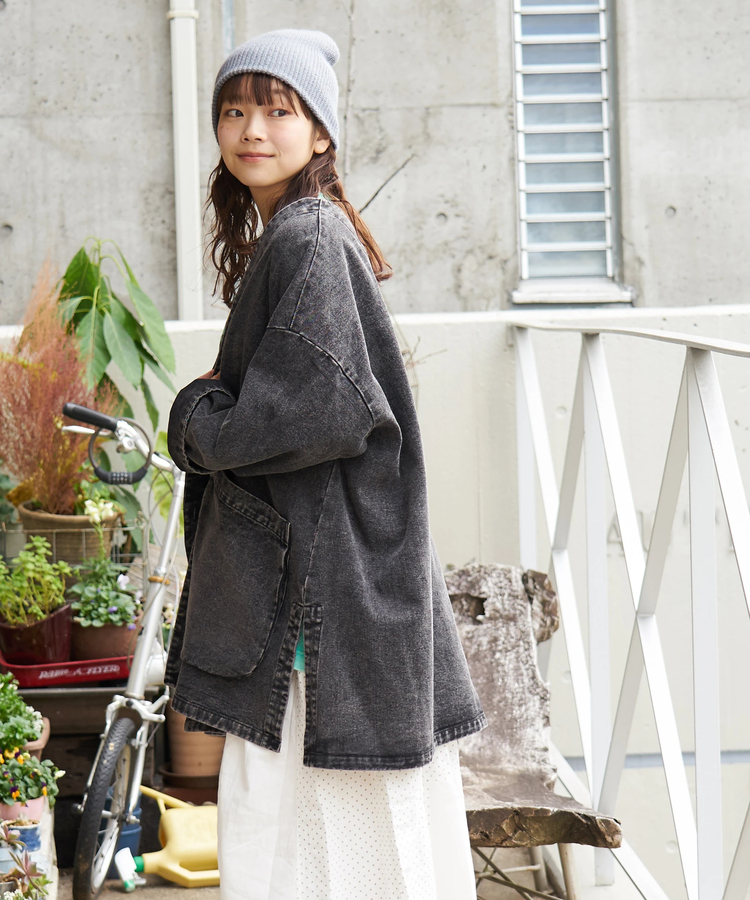 CUBE SUGAR(キューブシュガー) |【春新作8%分ポイントバック】ケミカルウォッシュ Vネック デニム ジャケット