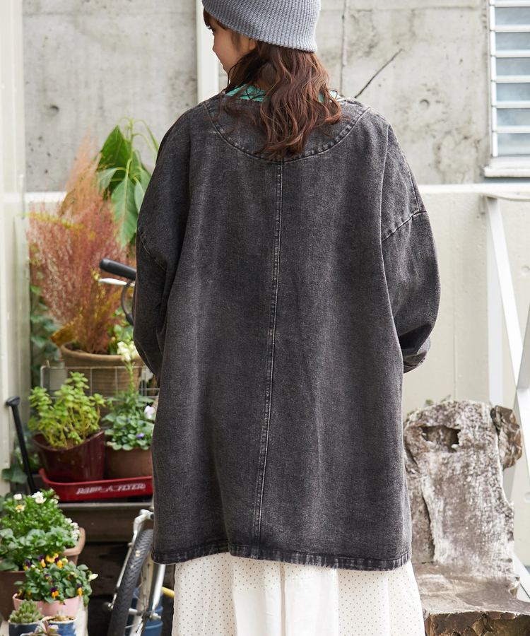 CUBE SUGAR(キューブシュガー) |【春新作8%分ポイントバック】ケミカルウォッシュ Vネック デニム ジャケット