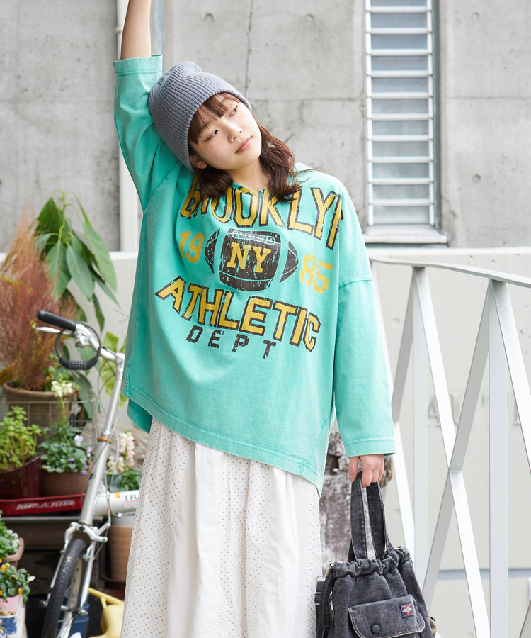 CUBE SUGAR(キューブシュガー) |【春新作8%分ポイントバック】10/-天竺 スノーウォッシュ カットオフ Vネック プルオーバー