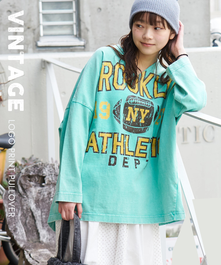 CUBE SUGAR(キューブシュガー) |【春新作8%分ポイントバック】10/-天竺 スノーウォッシュ カットオフ Vネック プルオーバー