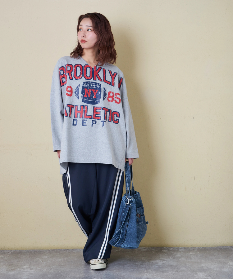 CUBE SUGAR(キューブシュガー) |【春新作8%分ポイントバック】10/-天竺 スノーウォッシュ カットオフ Vネック プルオーバー