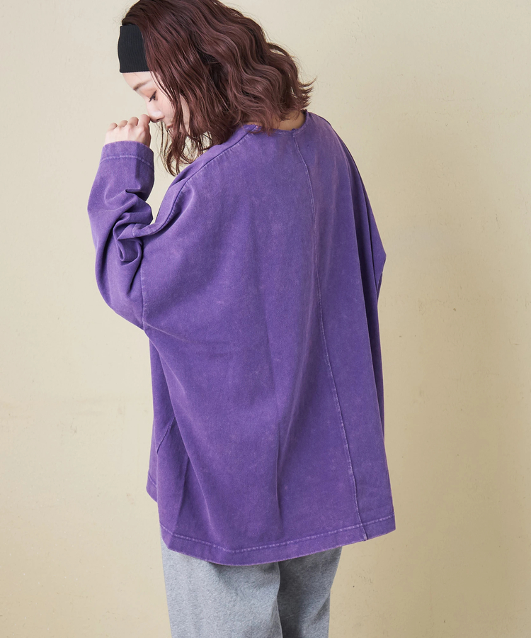 CUBE SUGAR(キューブシュガー) |【春新作8%分ポイントバック】10/-天竺 スノーウォッシュ カットオフ Vネック プルオーバー