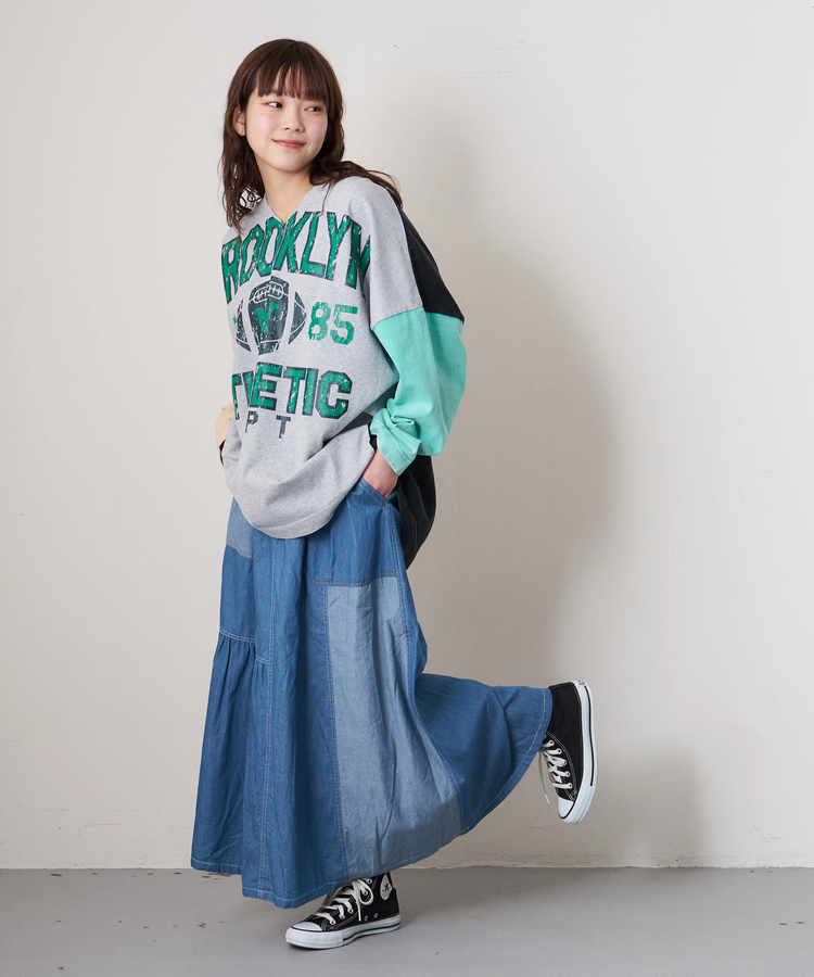 CUBE SUGAR(キューブシュガー) |【春新作8%分ポイントバック】10/-天竺 スノーウォッシュ カットオフ Vネック プルオーバー