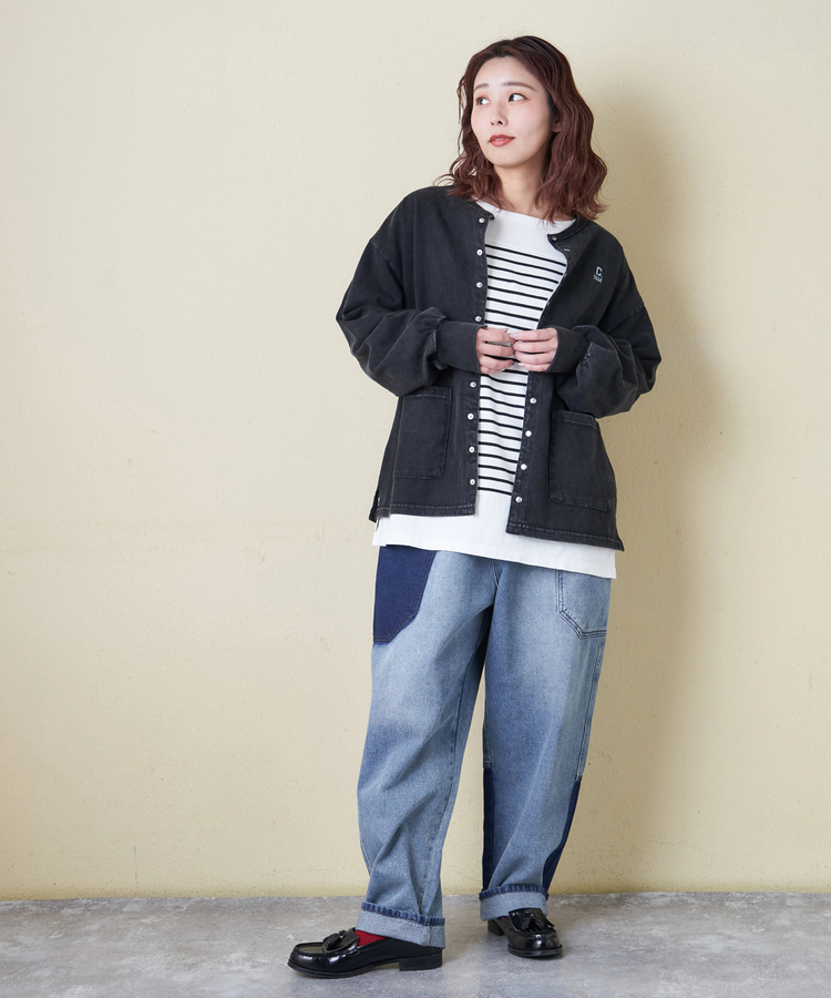 CUBE SUGAR(キューブシュガー) |【春新作8%分ポイントバック】10/-天竺 スノーウォッシュ ドットボタン カーディガン