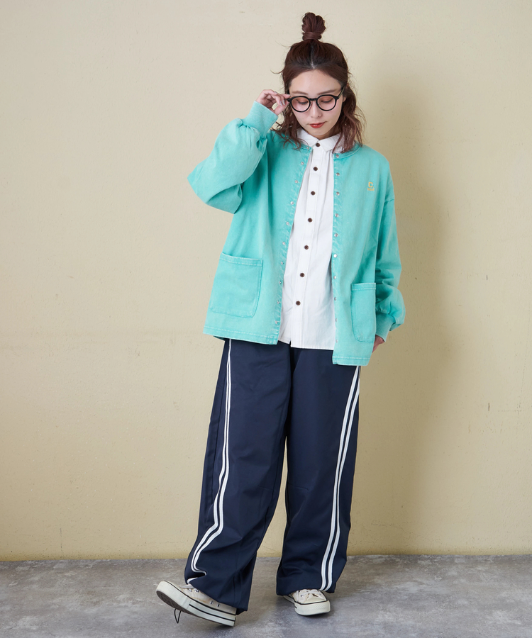 CUBE SUGAR(キューブシュガー) |【春新作8%分ポイントバック】10/-天竺 スノーウォッシュ ドットボタン カーディガン