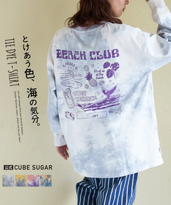 【春新作ポイント2倍(2/10まで)】16/-OE天竺 タイダイ バックプリント プルオーバー