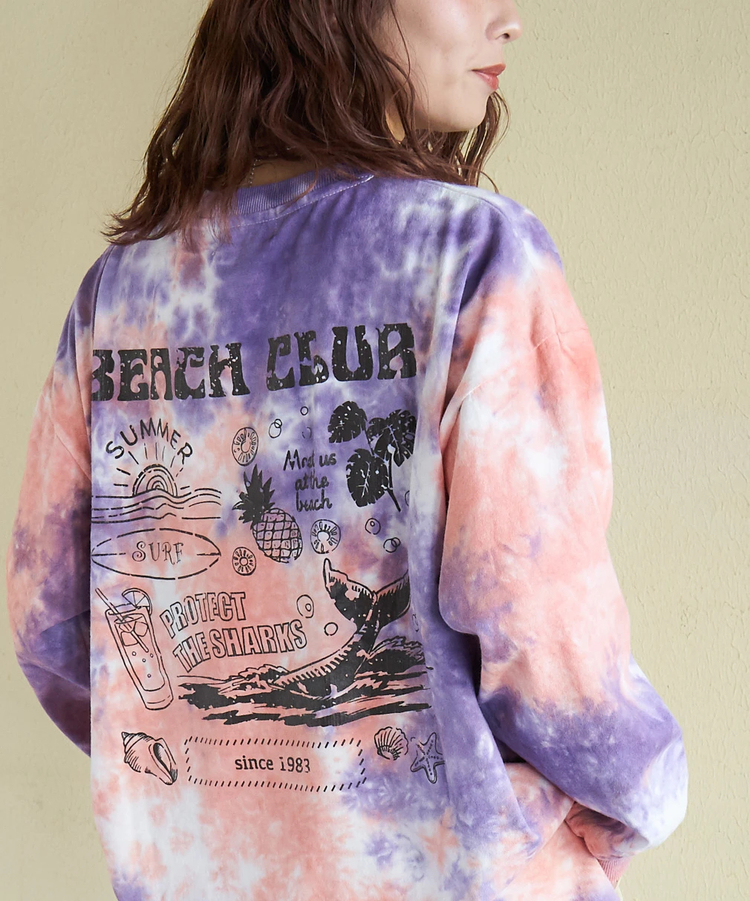 CUBE SUGAR(キューブシュガー) |【春新作ポイント2倍(2/10まで)】16/-OE天竺 タイダイ バックプリント プルオーバー