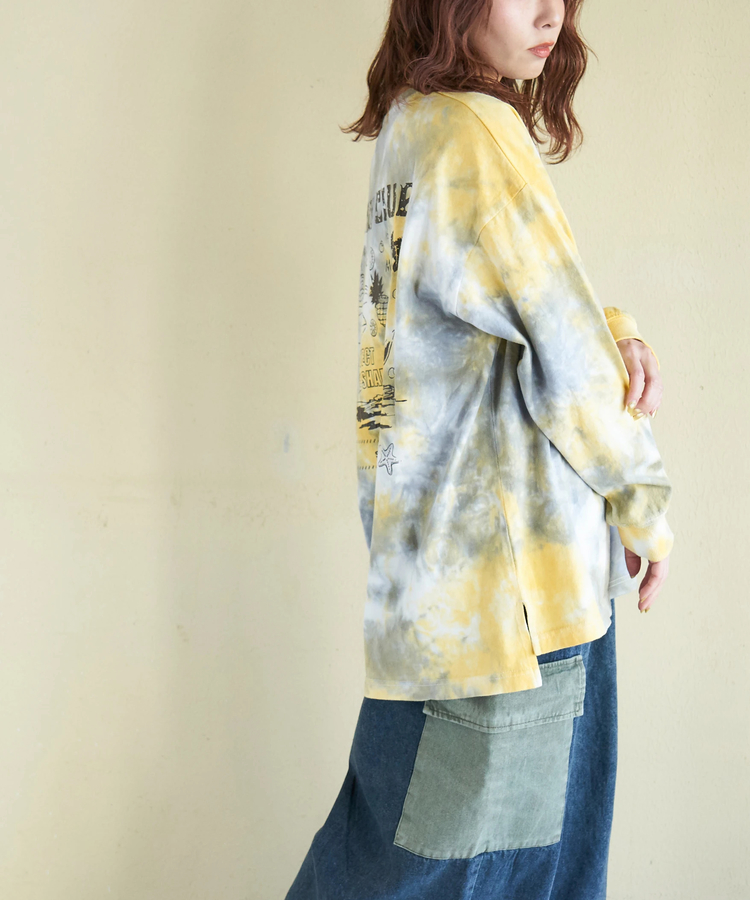 CUBE SUGAR(キューブシュガー) |【春新作ポイント2倍(2/10まで)】16/-OE天竺 タイダイ バックプリント プルオーバー
