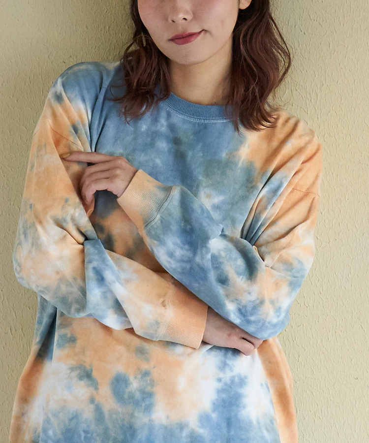 CUBE SUGAR(キューブシュガー) |【春新作ポイント2倍(2/10まで)】16/-OE天竺 タイダイ バックプリント プルオーバー