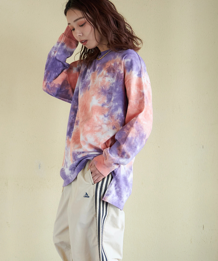 CUBE SUGAR(キューブシュガー) |【春新作ポイント2倍(2/10まで)】16/-OE天竺 タイダイ バックプリント プルオーバー