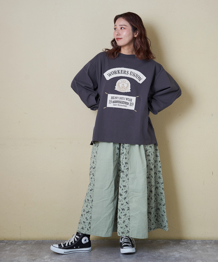 CUBE SUGAR(キューブシュガー) |【春新作8%分ポイントバック】16/-OE天竺 布帛 ワッペン プルオーバー