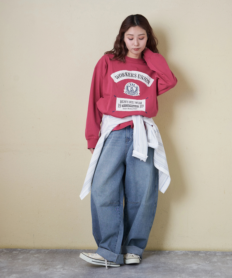 CUBE SUGAR(キューブシュガー) |【春新作8%分ポイントバック】16/-OE天竺 布帛 ワッペン プルオーバー