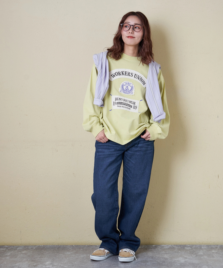 CUBE SUGAR(キューブシュガー) |【春新作8%分ポイントバック】16/-OE天竺 布帛 ワッペン プルオーバー