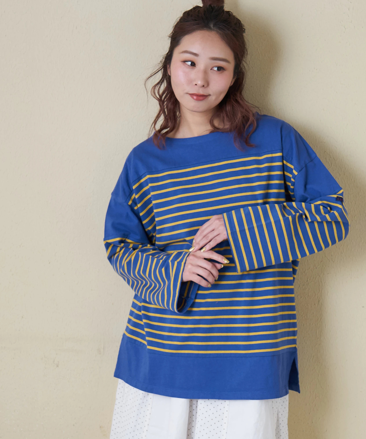 CUBE SUGAR(キューブシュガー) |【春新作8%分ポイントバック】21/-天竺 バスク ボーダー Tシャツ