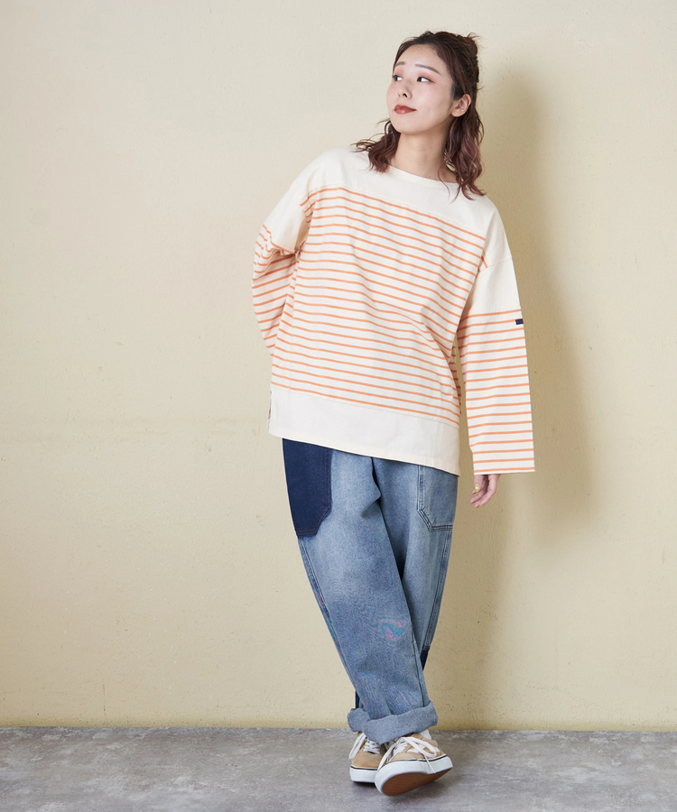 CUBE SUGAR(キューブシュガー) |【春新作8%分ポイントバック】21/-天竺 バスク ボーダー Tシャツ