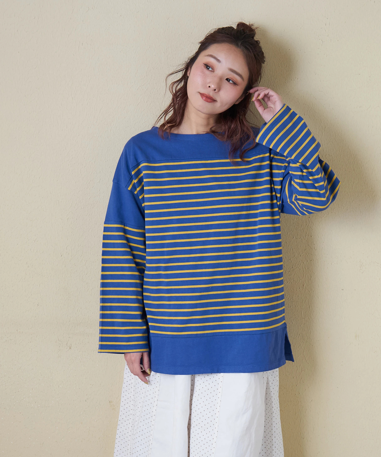 CUBE SUGAR(キューブシュガー) |【春新作8%分ポイントバック】21/-天竺 バスク ボーダー Tシャツ