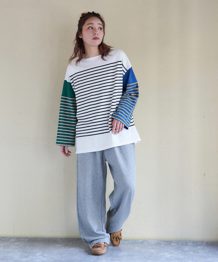 CUBE SUGAR(キューブシュガー) |【春新作8%分ポイントバック】21/-天竺 バスク ボーダー Tシャツ