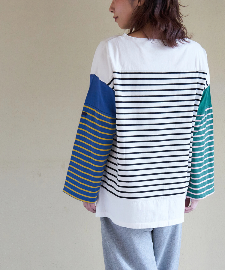 CUBE SUGAR(キューブシュガー) |【春新作8%分ポイントバック】21/-天竺 バスク ボーダー Tシャツ