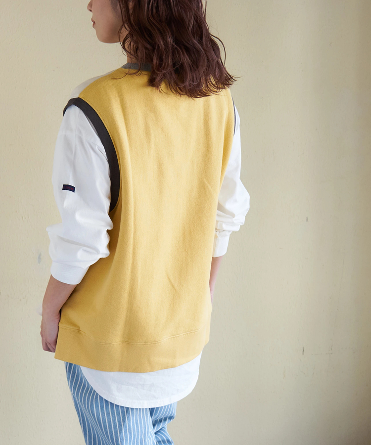 CUBE SUGAR(キューブシュガー) |【春新作8%分ポイントバック】ガーゼ裏毛 脇スリット スウェット ベスト