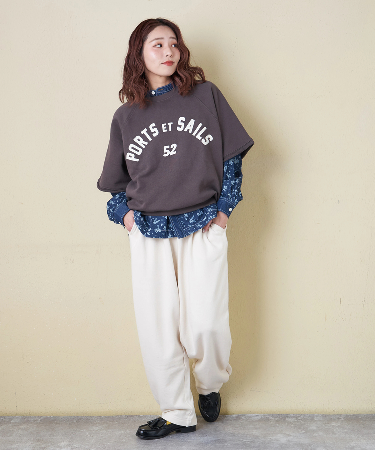 CUBE SUGAR(キューブシュガー) |【春新作8%分ポイントバック】ガーゼ裏毛 スウェット コクーンパンツ