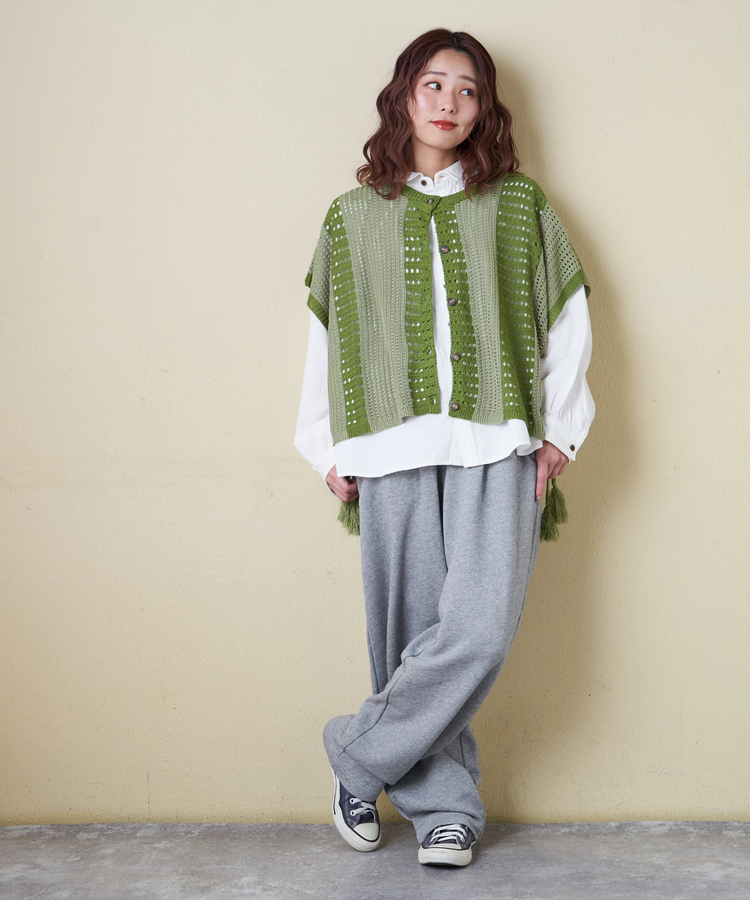 CUBE SUGAR(キューブシュガー) |【春新作8%分ポイントバック】ガーゼ裏毛 スウェット コクーンパンツ