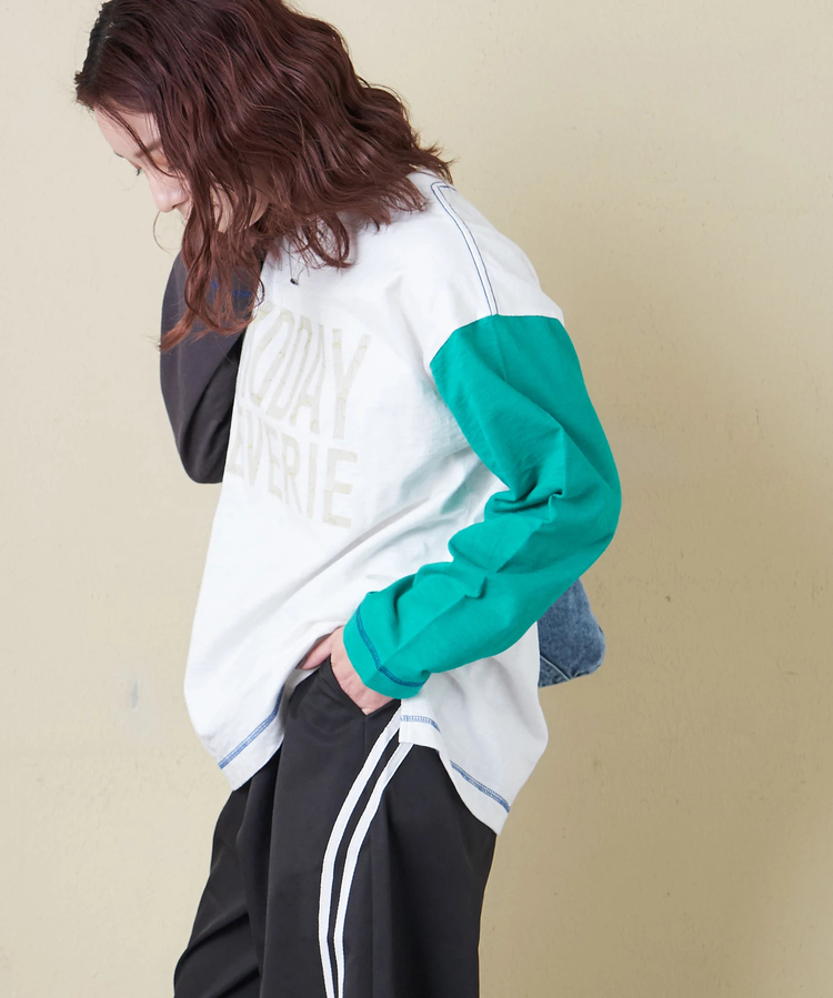 CUBE SUGAR(キューブシュガー) |【春新作8%分ポイントバック】10/-スラブ天竺 クルーネック ロングTシャツ